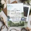 Search for mountain lake wedding invitations Watercolor