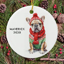 Search for frenchie christmas tree decorations Cute