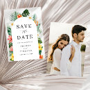 Search for tropical floral save the dates Botanical