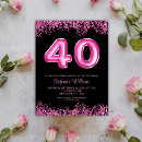 Search for balloons 40th birthday invitations Pink