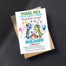 Search for three rex birthday invitations Colourful