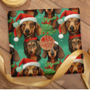 Search for wiener dog christmas wrapping paper Xmas