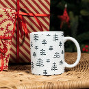 Search for modern black white christmas tree mugs Minimalist