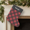 Search for red and black plaid christmas stockings Chequered