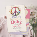 Search for peace love baby invitations Vintage