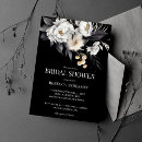 Search for black and white bridal shower invitations Moody