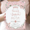 Search for tiara sweet 16 invitations Rose gold