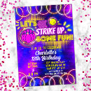 Search for girls bowling party invitations Colourful