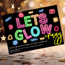 Search for lets glow crazy party invitations Black