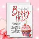 Search for cupcake 1st birthday invitations Girl