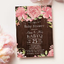 Search for rustic couples baby shower invitations Pink