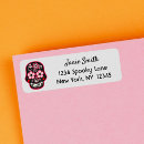 Search for day of dead return address labels Pink