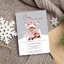 Search for deer baby girl shower invitations Watercolor