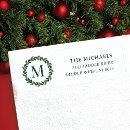 Search for monogram initial return address labels Watercolor