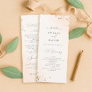 Search for gold foil wedding programmes Minimalist