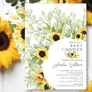 Search for sunflower shower invitations Greenery