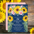 Search for navy blue and yellow sunflower invitations Boho