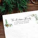 Search for holly and pine return address labels Modern