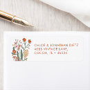 Search for orange daisy return address labels Retro