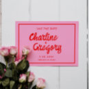 Search for pink wedding save the dates Retro