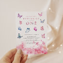 Search for butterfly 1st birthday invitations Floral