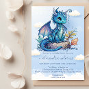 Search for dragon baby invitations Blue