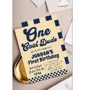 Search for one cool dude invitations Blue
