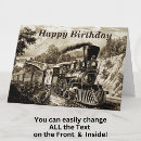 Search for model trains cards For him