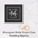 Search for bride and groom napkins Black