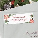 Search for winter foliage return address labels Poinsettia