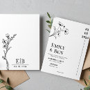 Search for line drawing wedding invitations Botanical