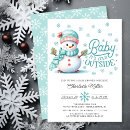 Search for a snowman with baby shower invitations Winter wonderland