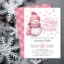 Search for a snowman with baby shower invitations Winter wonderland