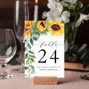 Search for sunflower numbers table cards Floral