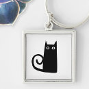 Search for lucky square key rings Black cat