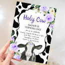 Search for purple cow print invitations Holy cow i'm one