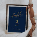 Search for navy and gold table cards Bride