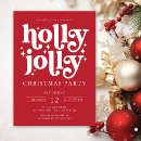 Search for holly christmas invitations Red and white