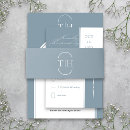 Search for dusty blue invitation belly bands Initials