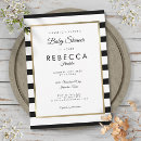 Search for black white and gold baby shower invitations Stripe