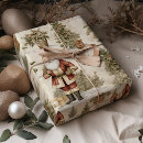 Search for gold santa wrapping paper Vintage