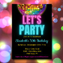 Search for disco ball birthday invitations Colourful