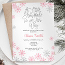 Search for pink winter wonderland baby shower invitations Modern