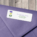 Search for pansy flower return address labels Violet