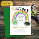 Search for lucky one birthday invitations Rainbow