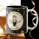 Search for 60th birthday for her mugs Black and gold