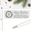 Search for winter wreath return address labels Rustic