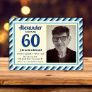 Search for male 60th birthday invitations Blue