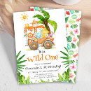 Search for unique boy 1st birthday invitations Jungle