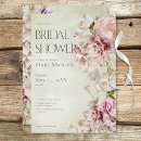 Search for pink and green bridal shower invitations Watercolor